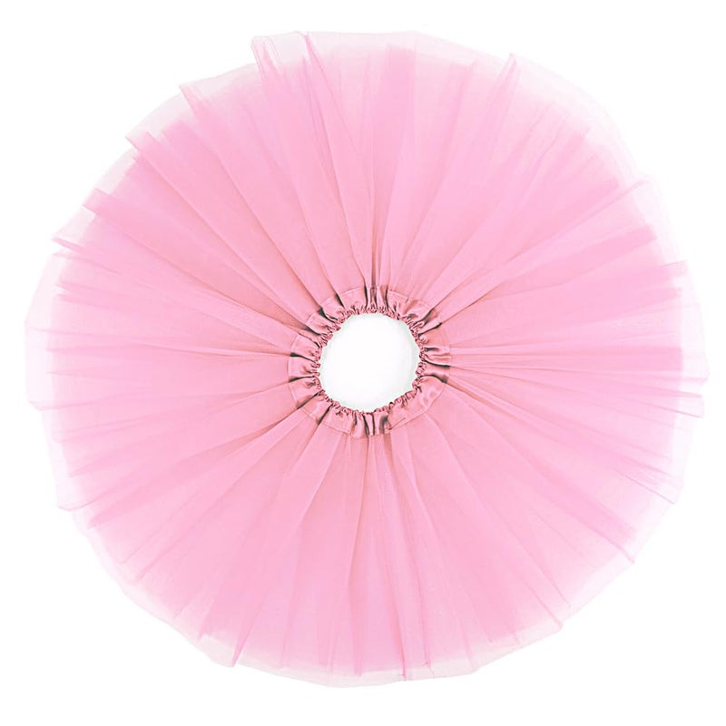 BGFKS 5 Layered Tulle Tutu Skirt for Girls with Hairbow, Ballet Dressing Up Kid Tutu Skirt (Pink, 2-8 Years Old) - Image 3